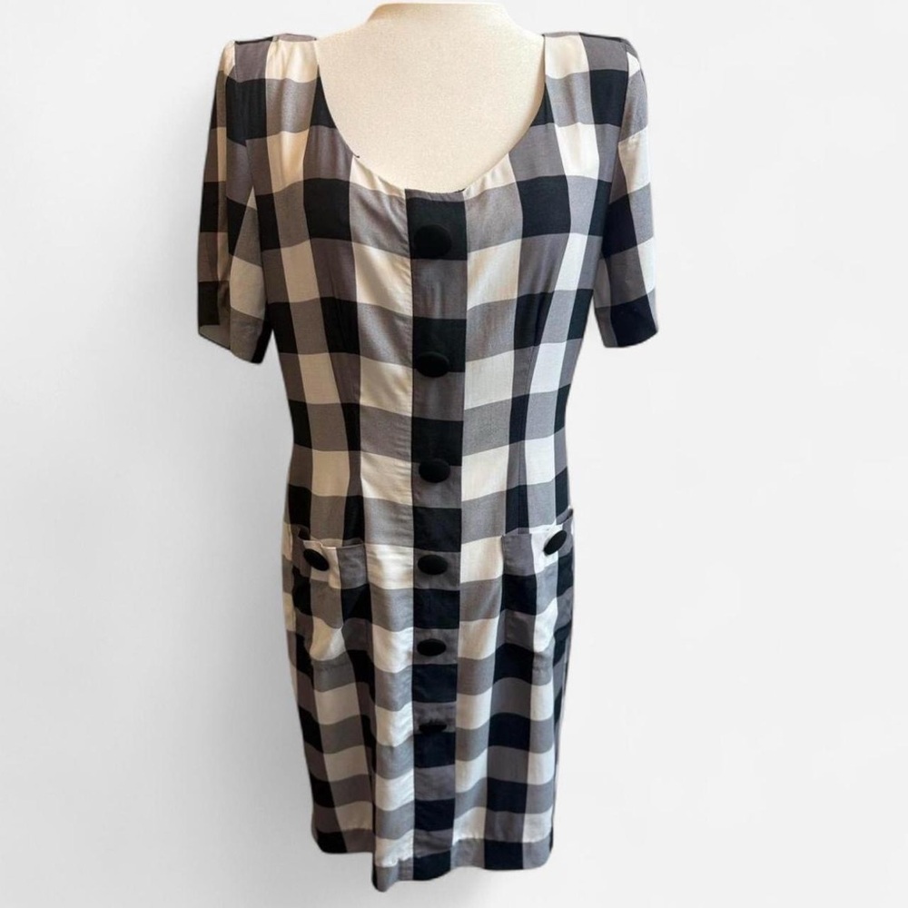Karin Stevens Black and White Sheath Mini Dress